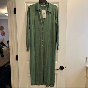 Knit shirt dress